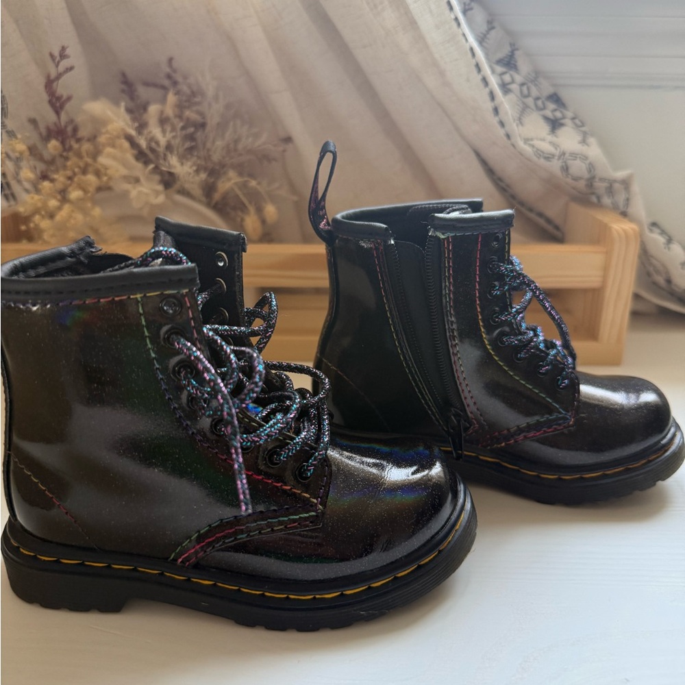 Dr Martens Glitter Patent Boots - Picture 4 of 9